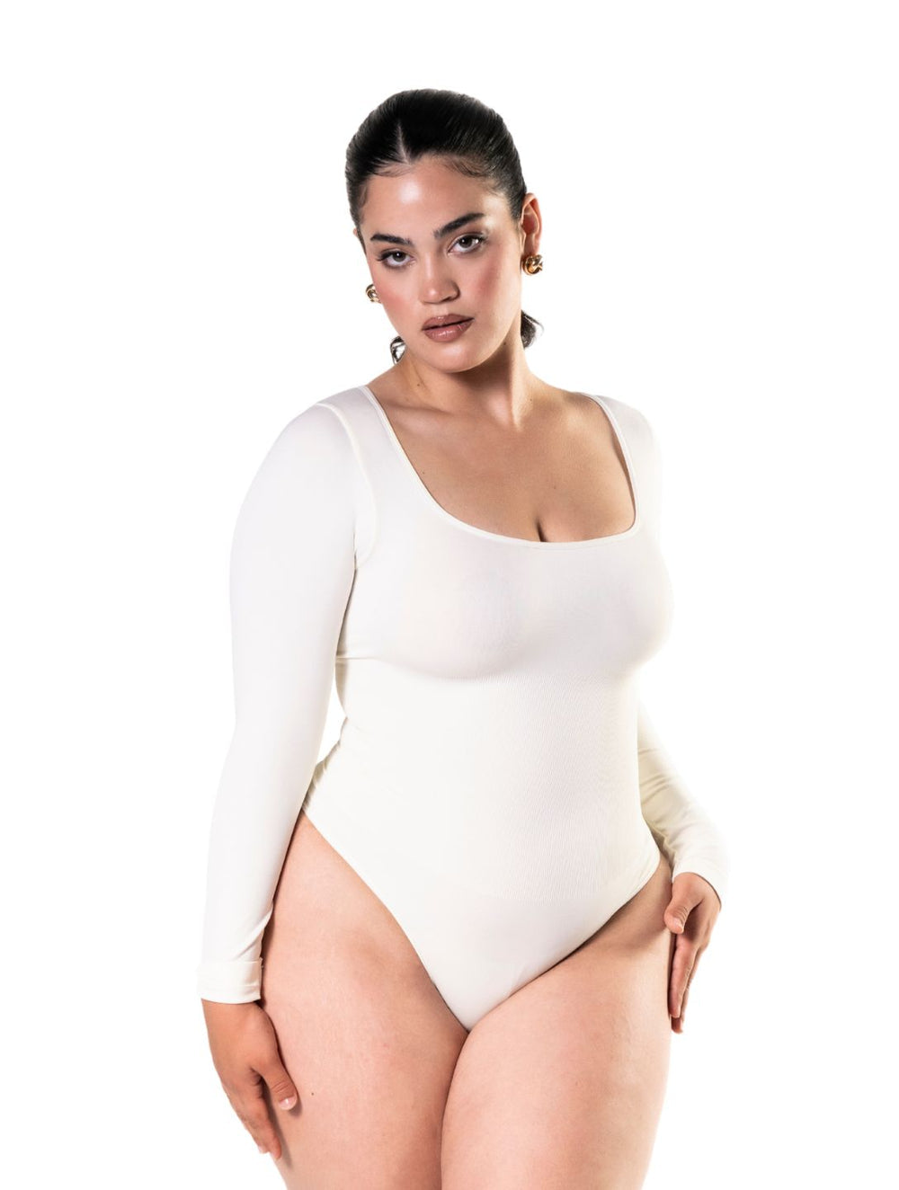 Seamless Long Sleeve Thong Bodysuit