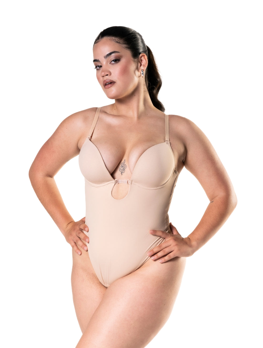 Plunge Shapewear Thong Bodysuit